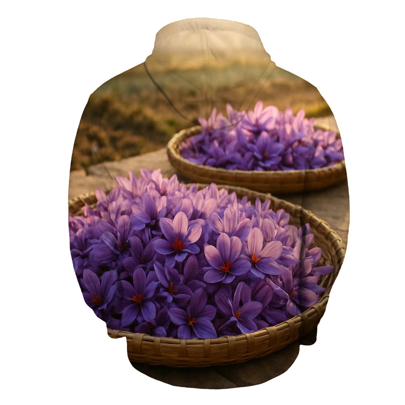 Saffron Crocus Harvest Trays At Dawn pullover hoodies