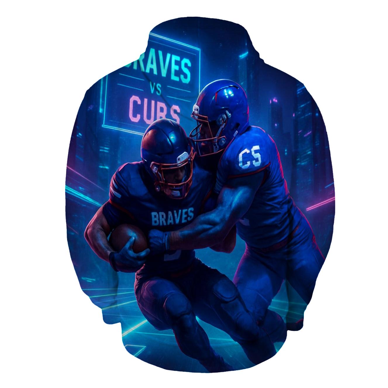 Neon Skybridge Clash Braves Vs Cubs graphic hoodies
