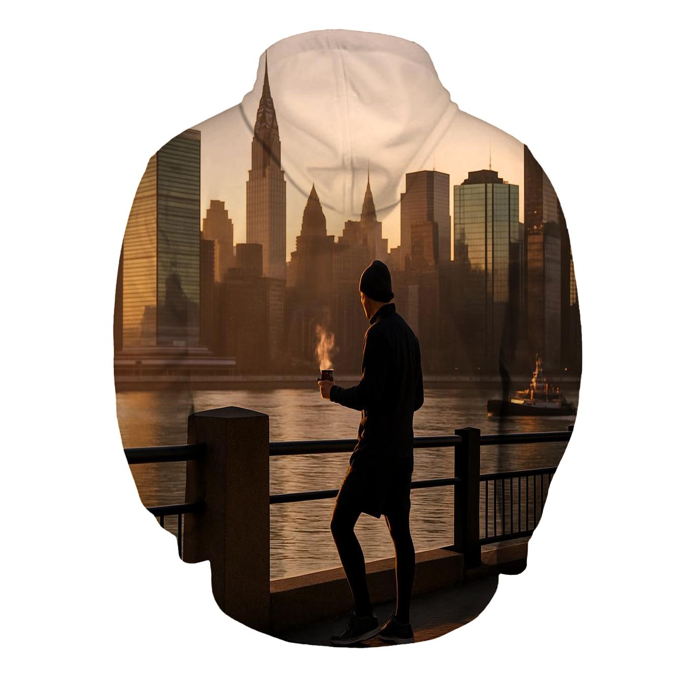 First Light Over Midtown From Roosevelt Island Promenade heavyweight hoodies