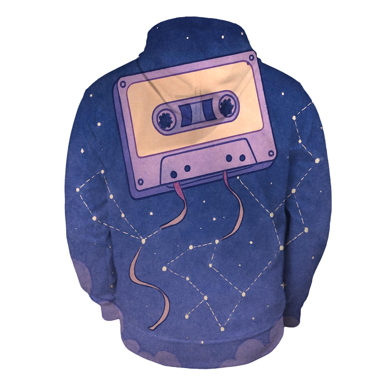 Cassette Constellation Map embroidered hoodies