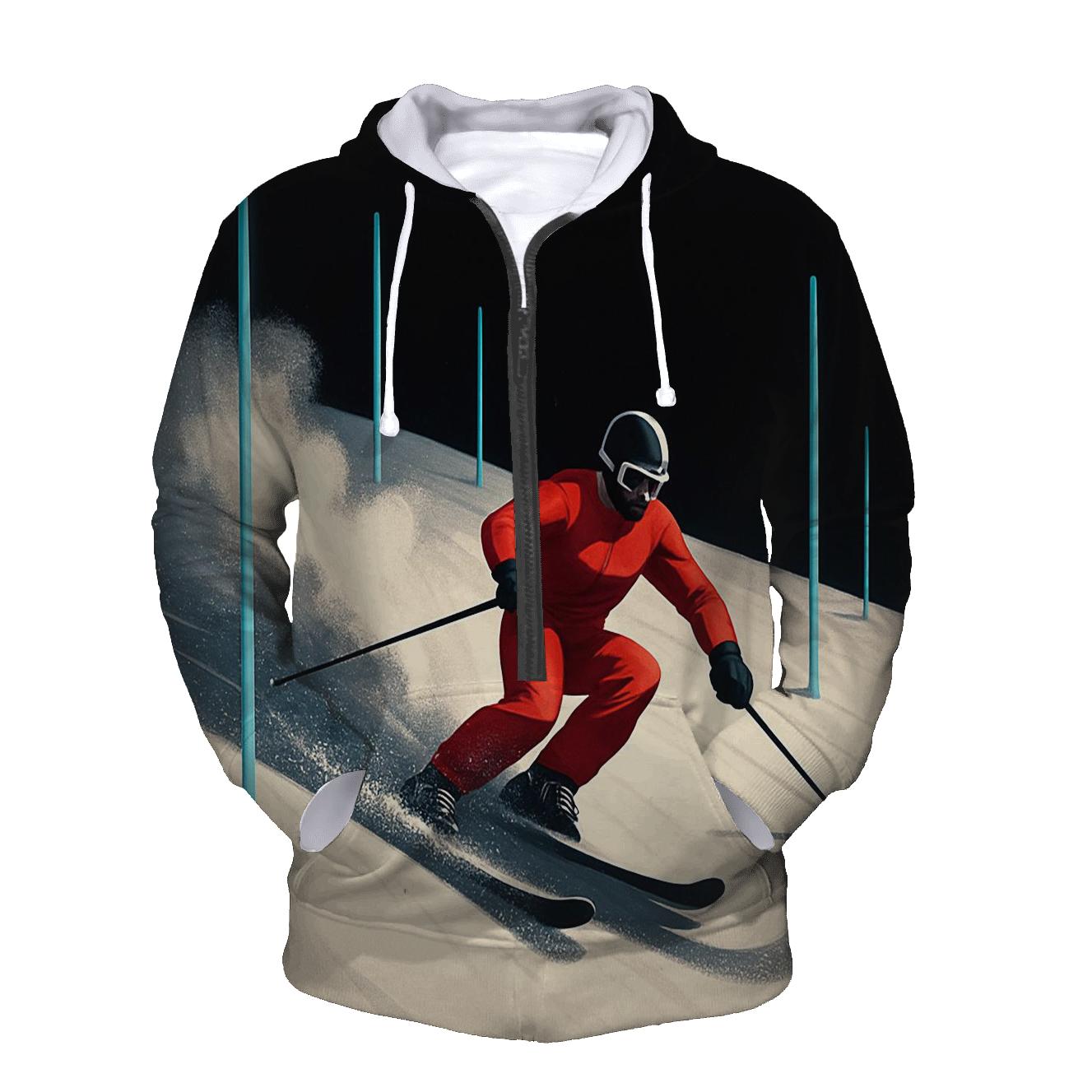 Lunar Powder Ski Slalom embroidered hoodies