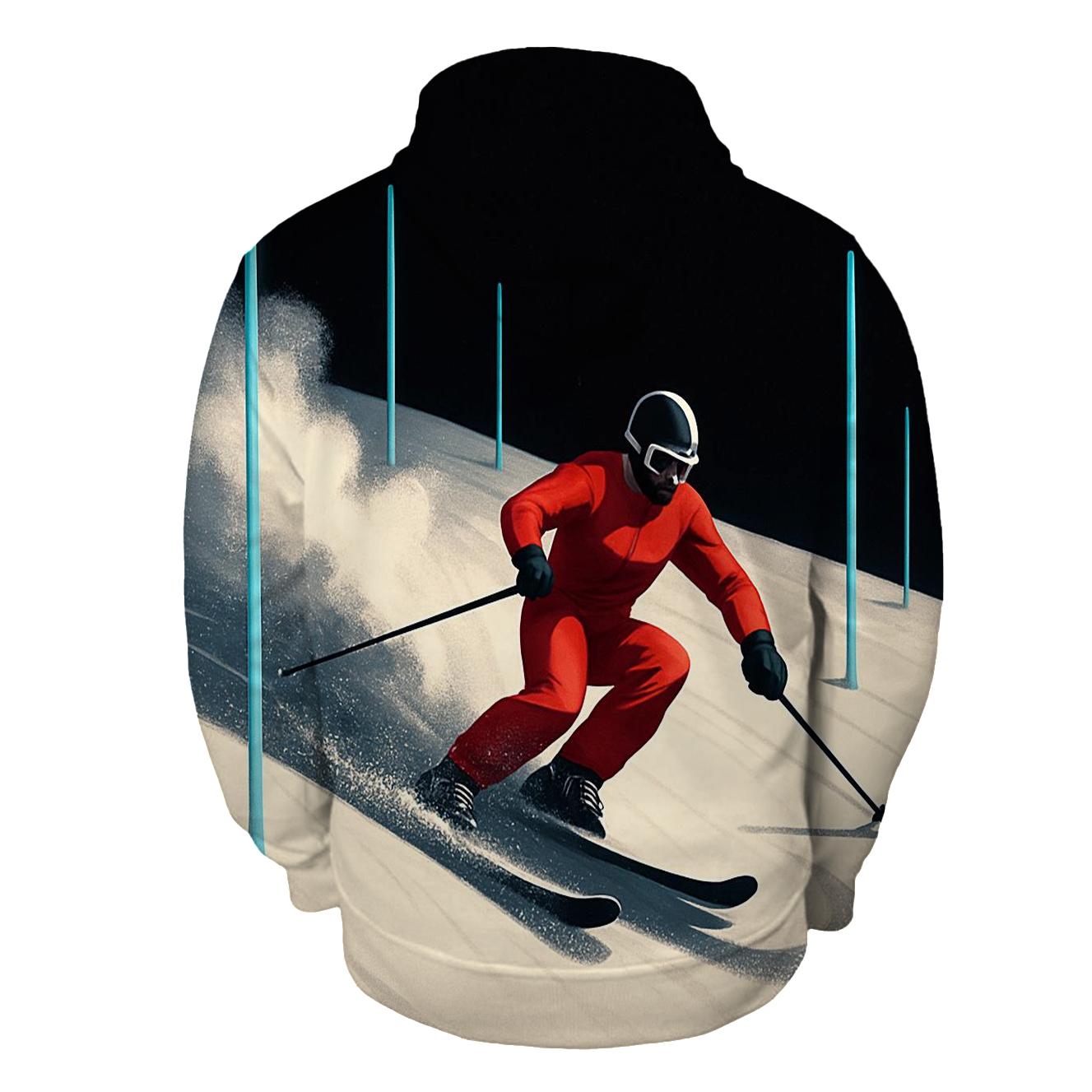 Lunar Powder Ski Slalom embroidered hoodies