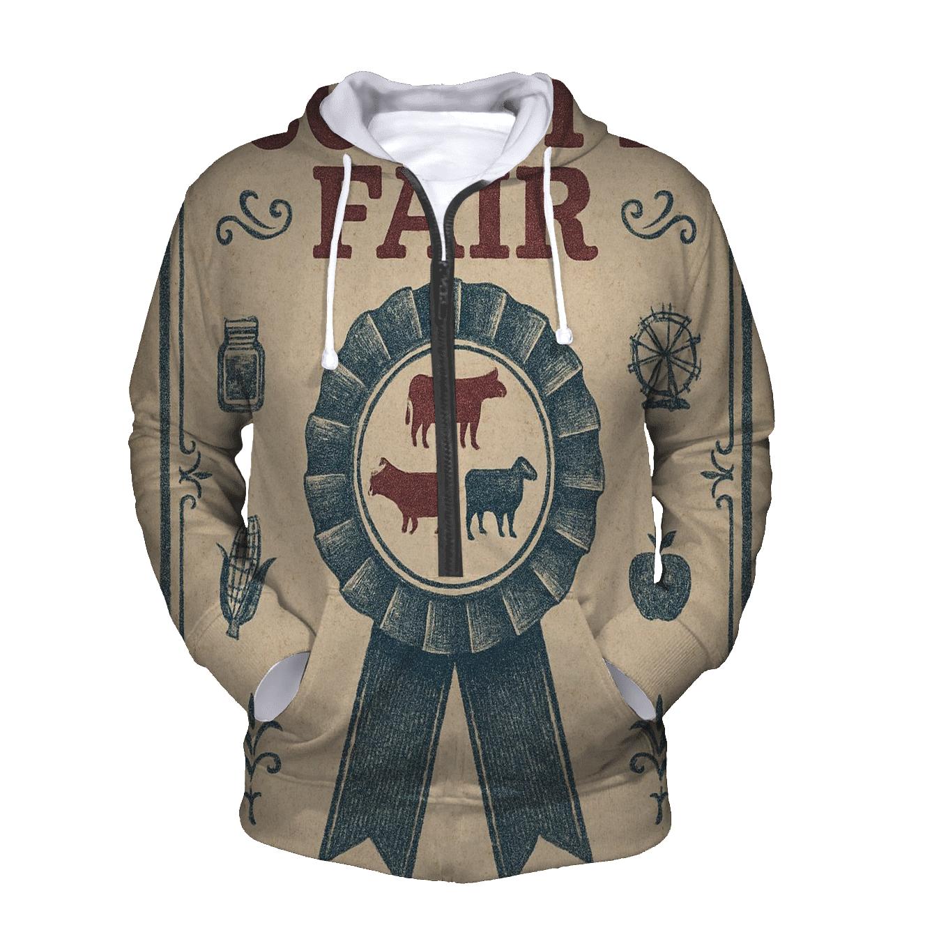 Aged County Fair Prize Ribbon Poster heavyweight hoodies