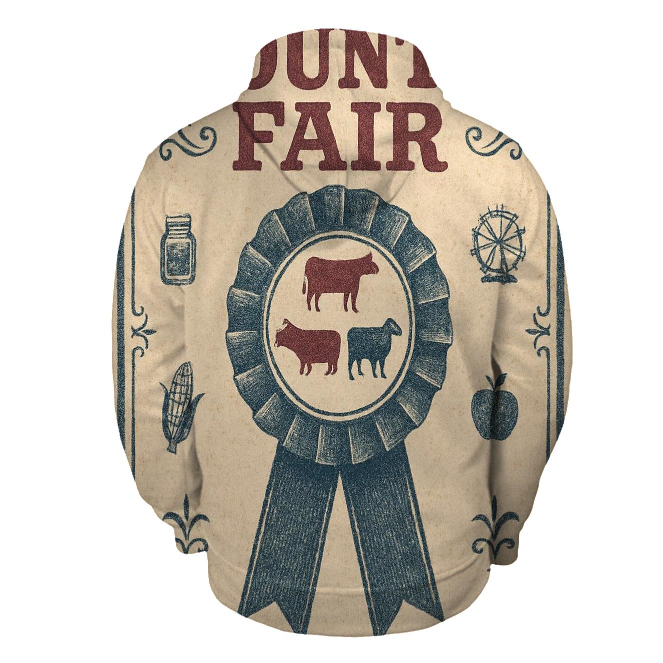 Aged County Fair Prize Ribbon Poster heavyweight hoodies