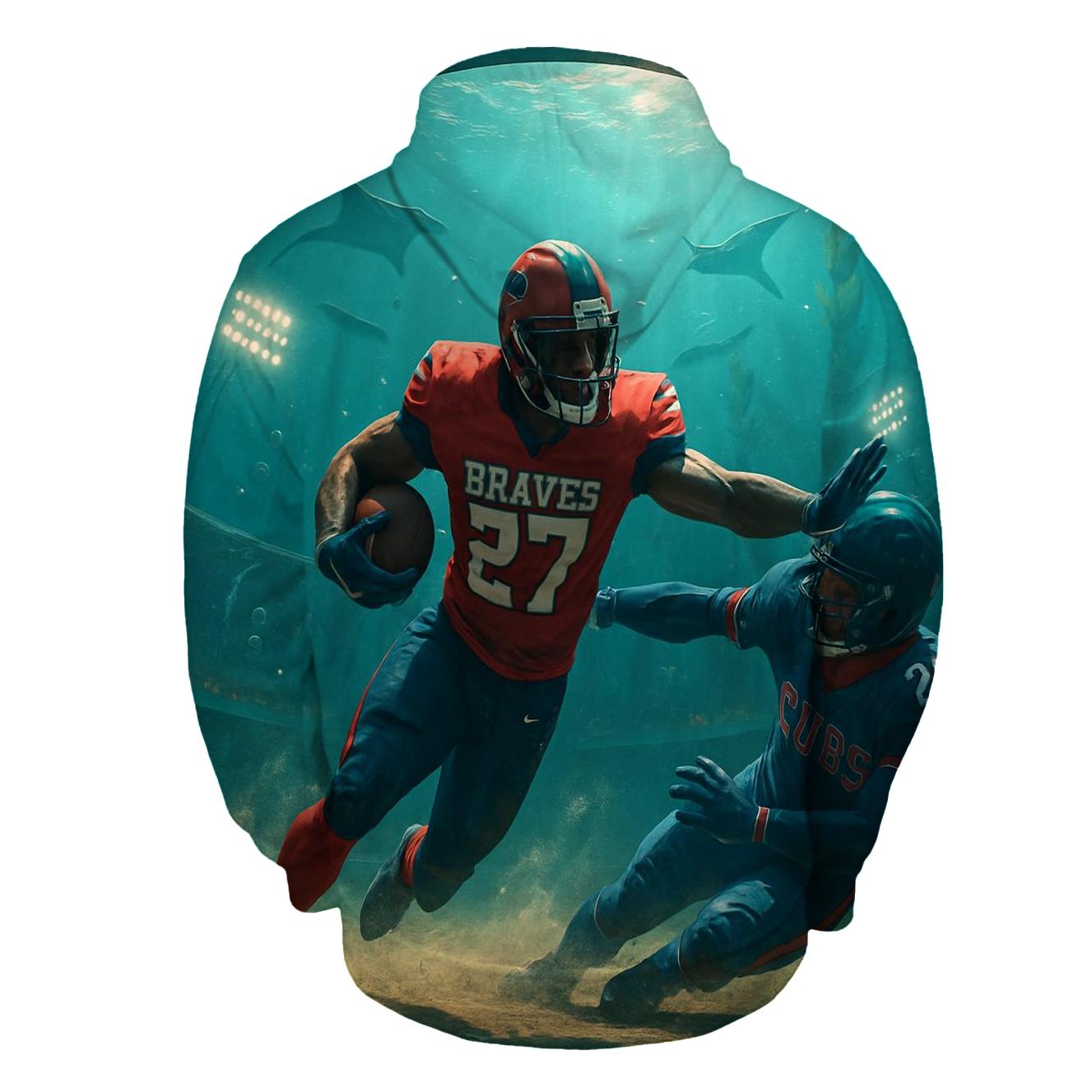 Undersea Dome Gridiron Braves Vs Cubs embroidered hoodies