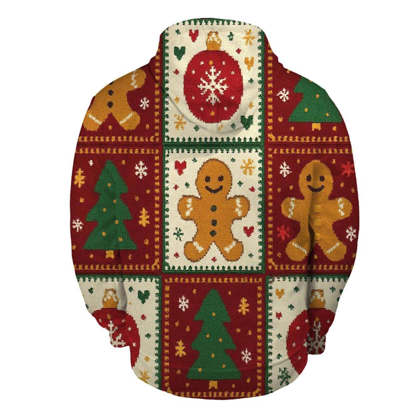 Gingerbread Ornament Patchwork Parade Design graphic hoodies