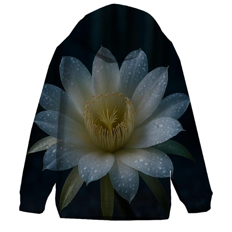 Night Blooming Cactus After Rain zip-up hoodies