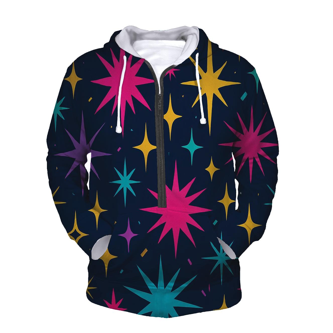 Disco Starburst Confetti printed hoodies
