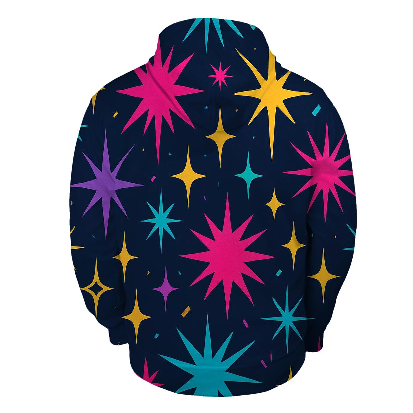 Disco Starburst Confetti printed hoodies