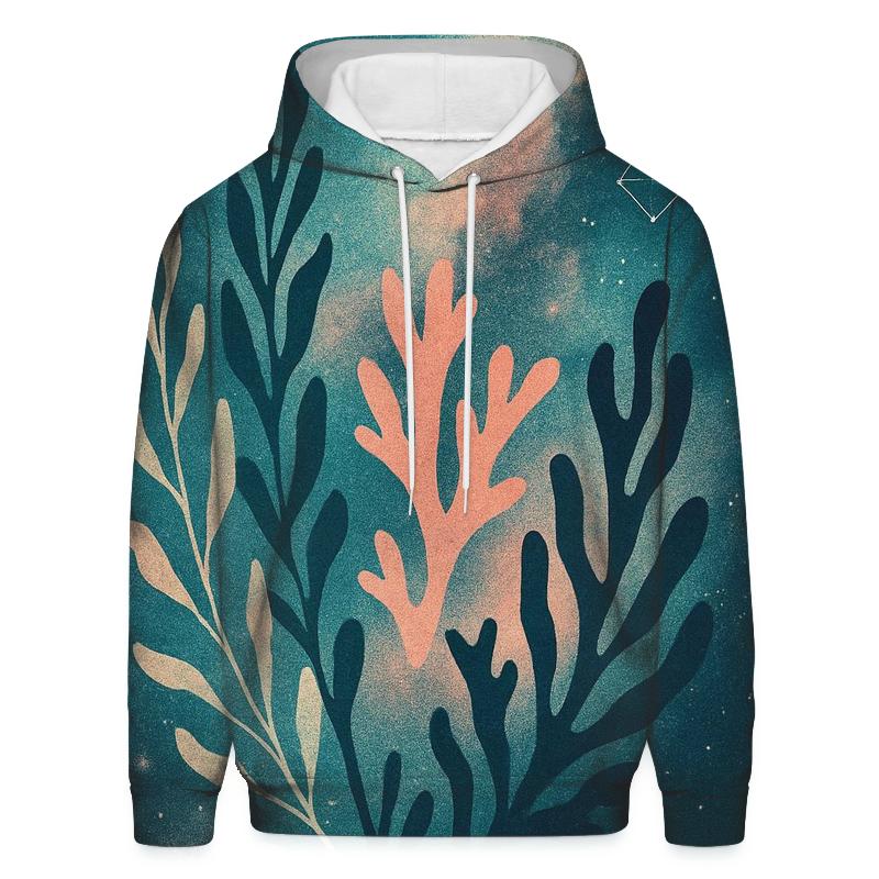 Deep Sea Nebula Botanical Collage graphic hoodies