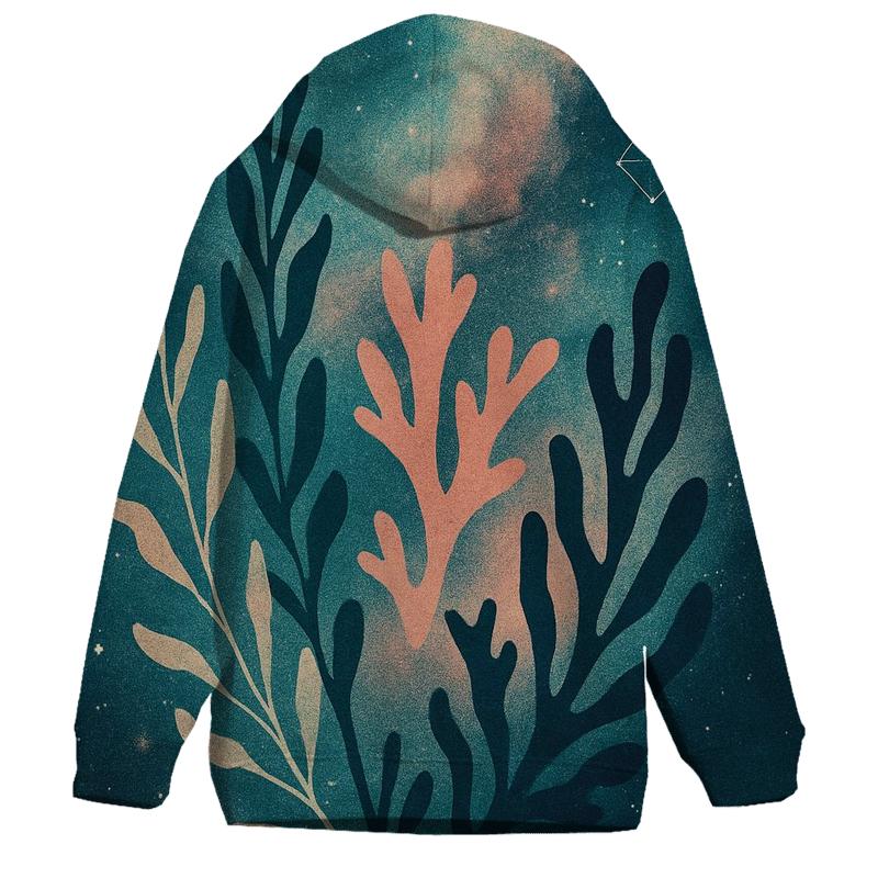 Deep Sea Nebula Botanical Collage graphic hoodies