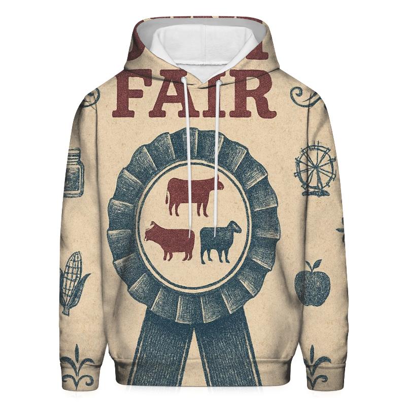 Aged County Fair Prize Ribbon Poster hoodie styles