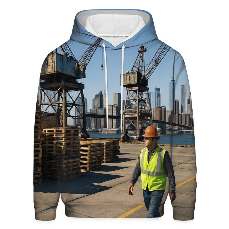 Working Waterfront View From Brooklyn Navy Yard graphic hoodies