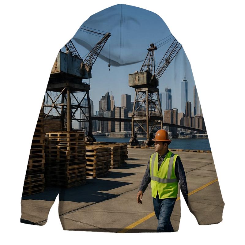 Working Waterfront View From Brooklyn Navy Yard graphic hoodies