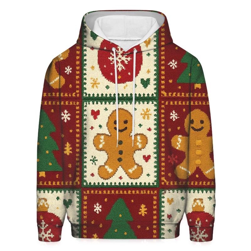 Gingerbread Ornament Patchwork Parade Design pullover hoodies
