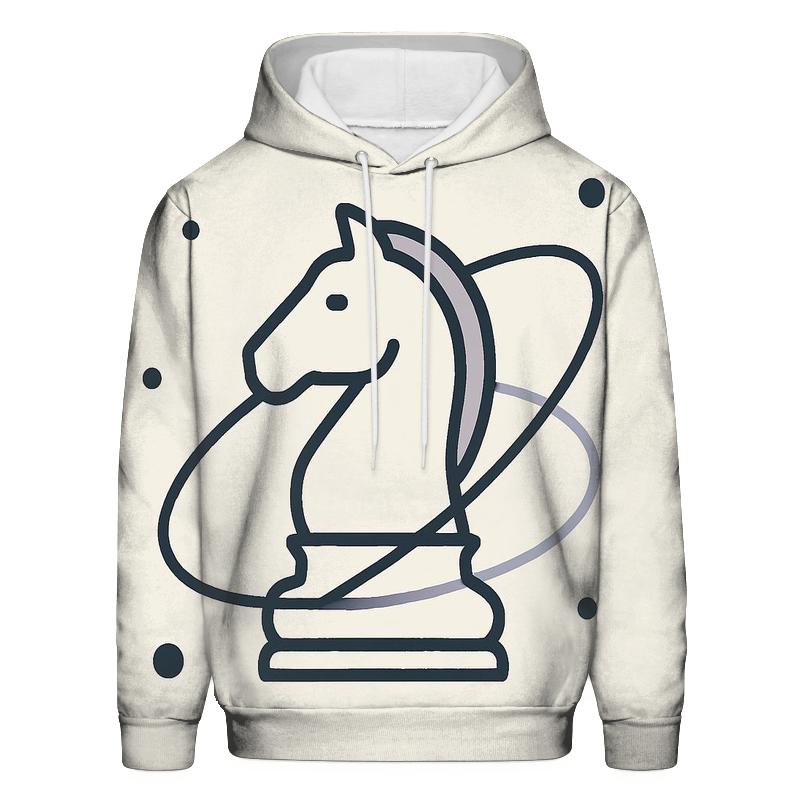 Orbiting Chess Piece Minimal Icon Set premium hoodies
