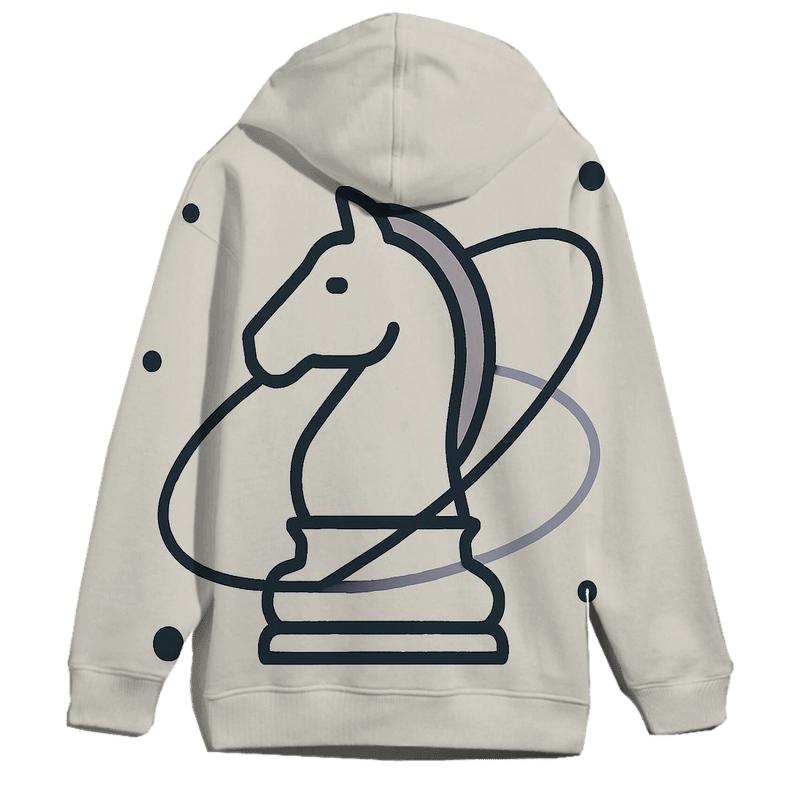 Orbiting Chess Piece Minimal Icon Set premium hoodies