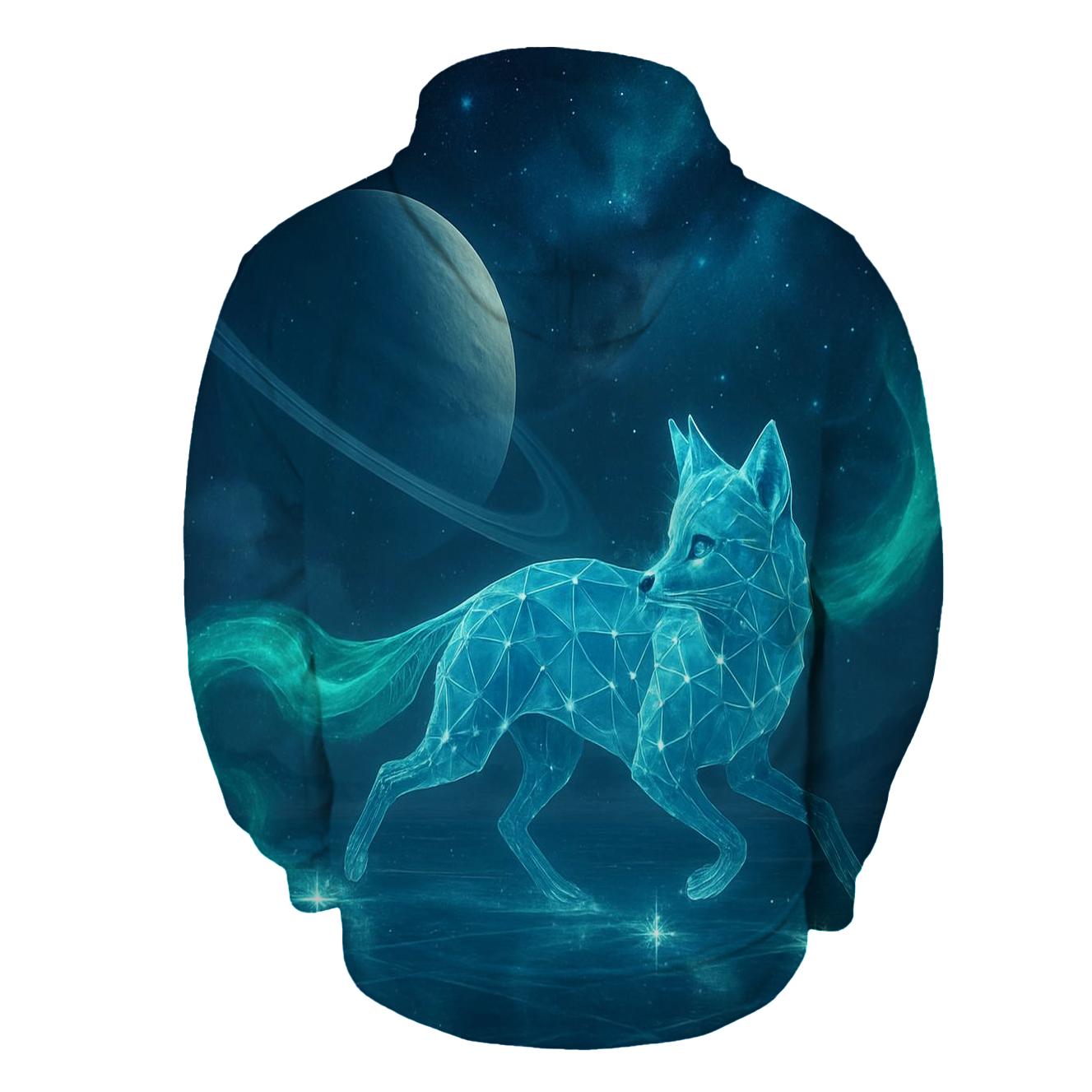 Aurora Fox Of The Polar Galaxy printed hoodies