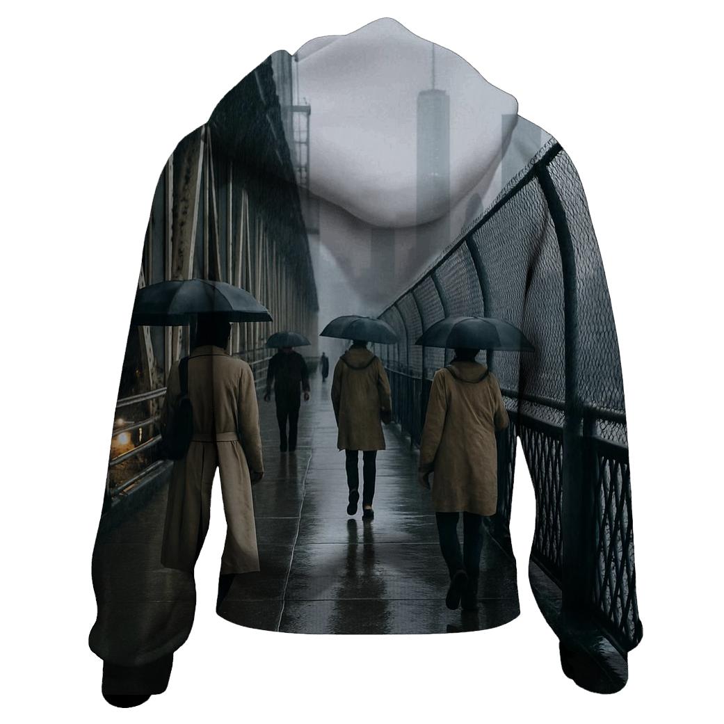 Rain Glossed Lower Manhattan From Manhattan Bridge Walkway designer hoodies