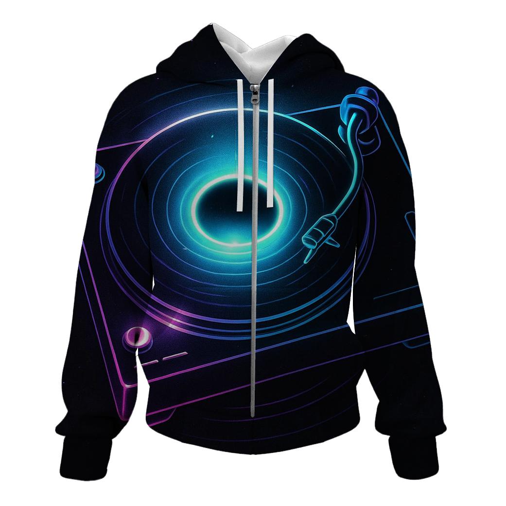 Neon Turntable Portal premium hoodies