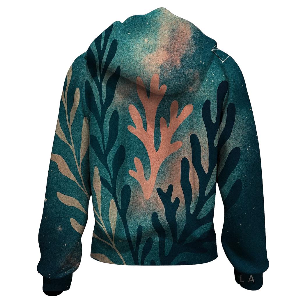Deep Sea Nebula Botanical Collage designer hoodies