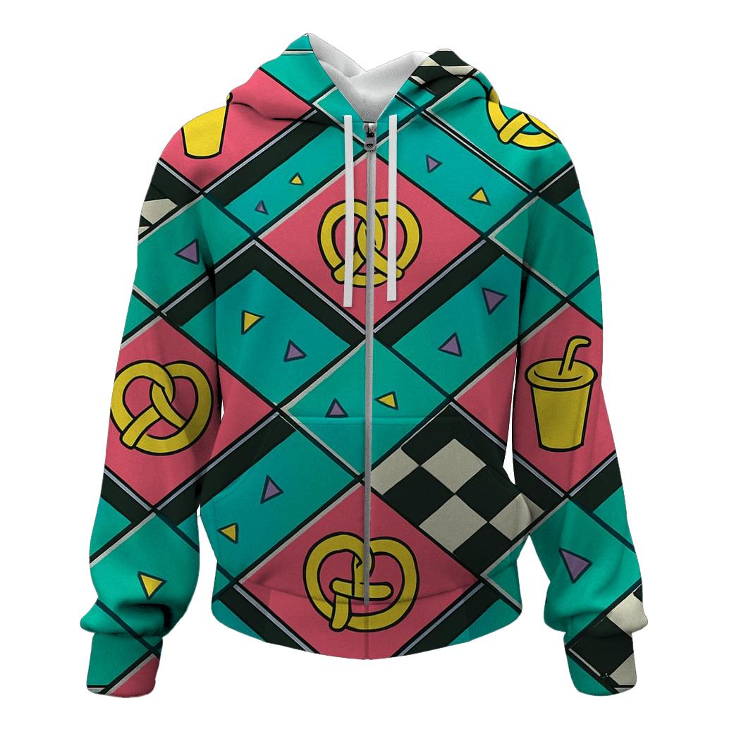 Mall Food Court Neon Tiles hoodie designs