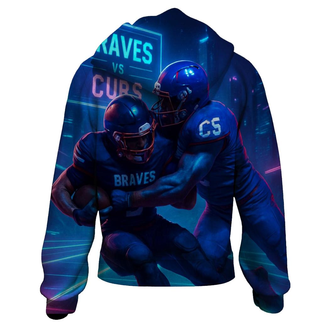 Neon Skybridge Clash Braves Vs Cubs zip-up hoodies