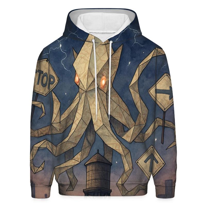 Origami Kraken Skyline lightweight hoodies