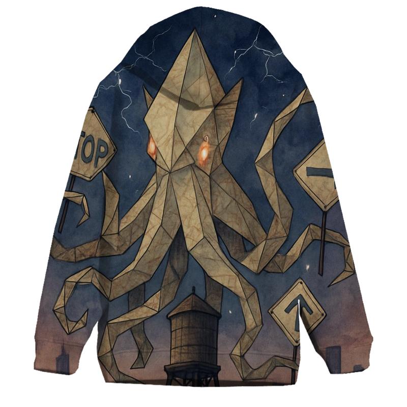 Origami Kraken Skyline lightweight hoodies