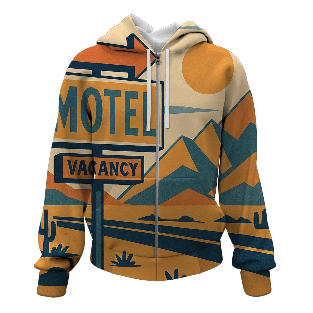 Desert Motel Postcard Geometry embroidered hoodies