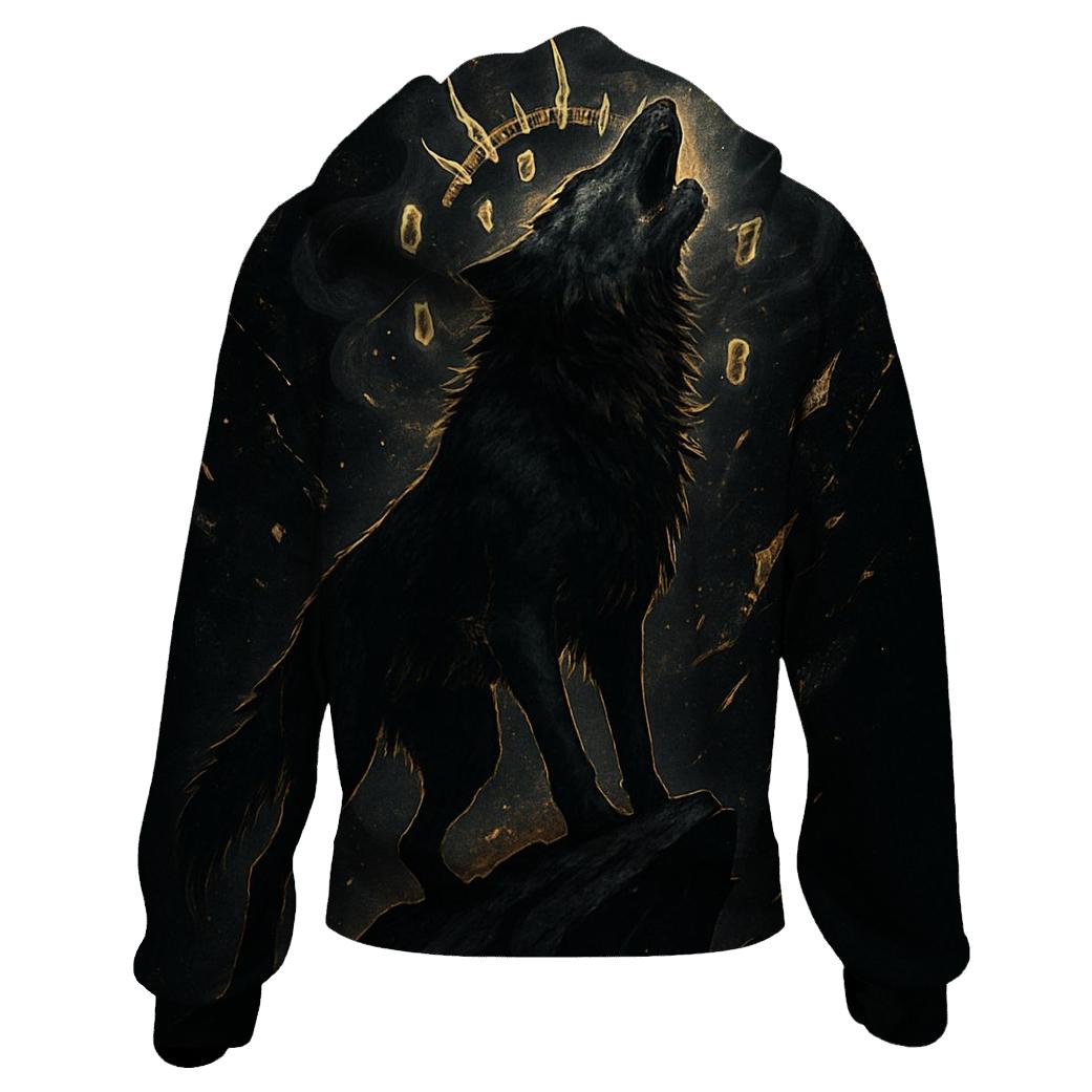Obsidian Gold Bone Crown Howl printed hoodies