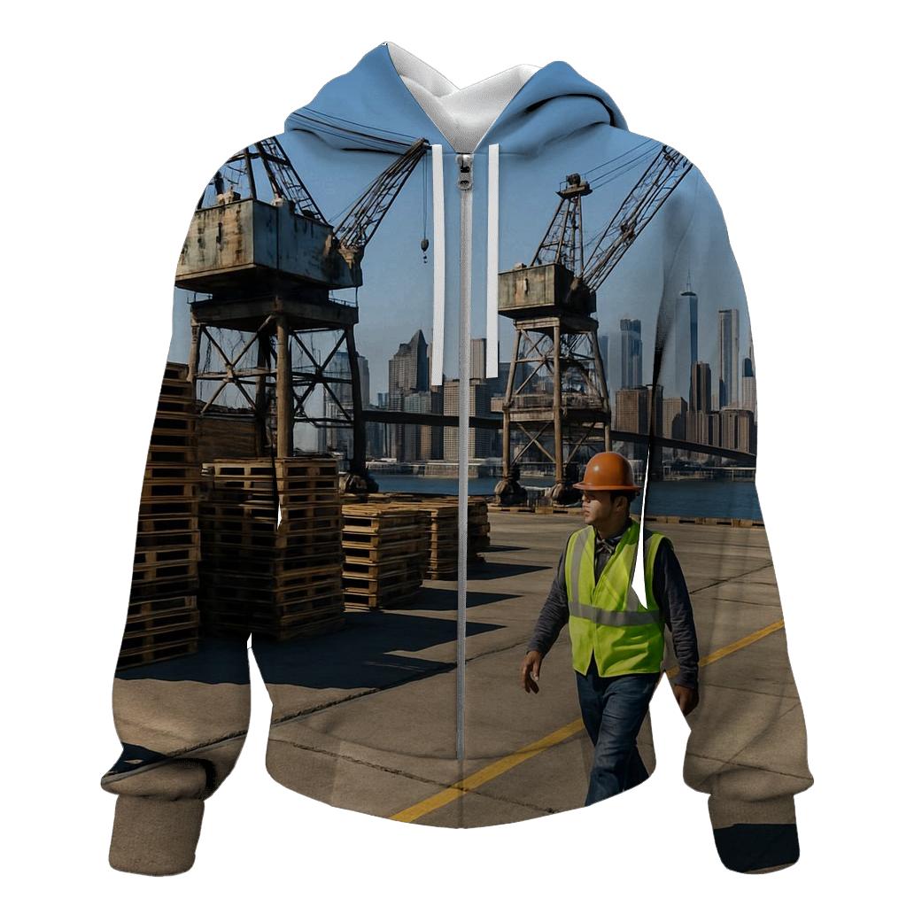 Working Waterfront View From Brooklyn Navy Yard custom hoodies