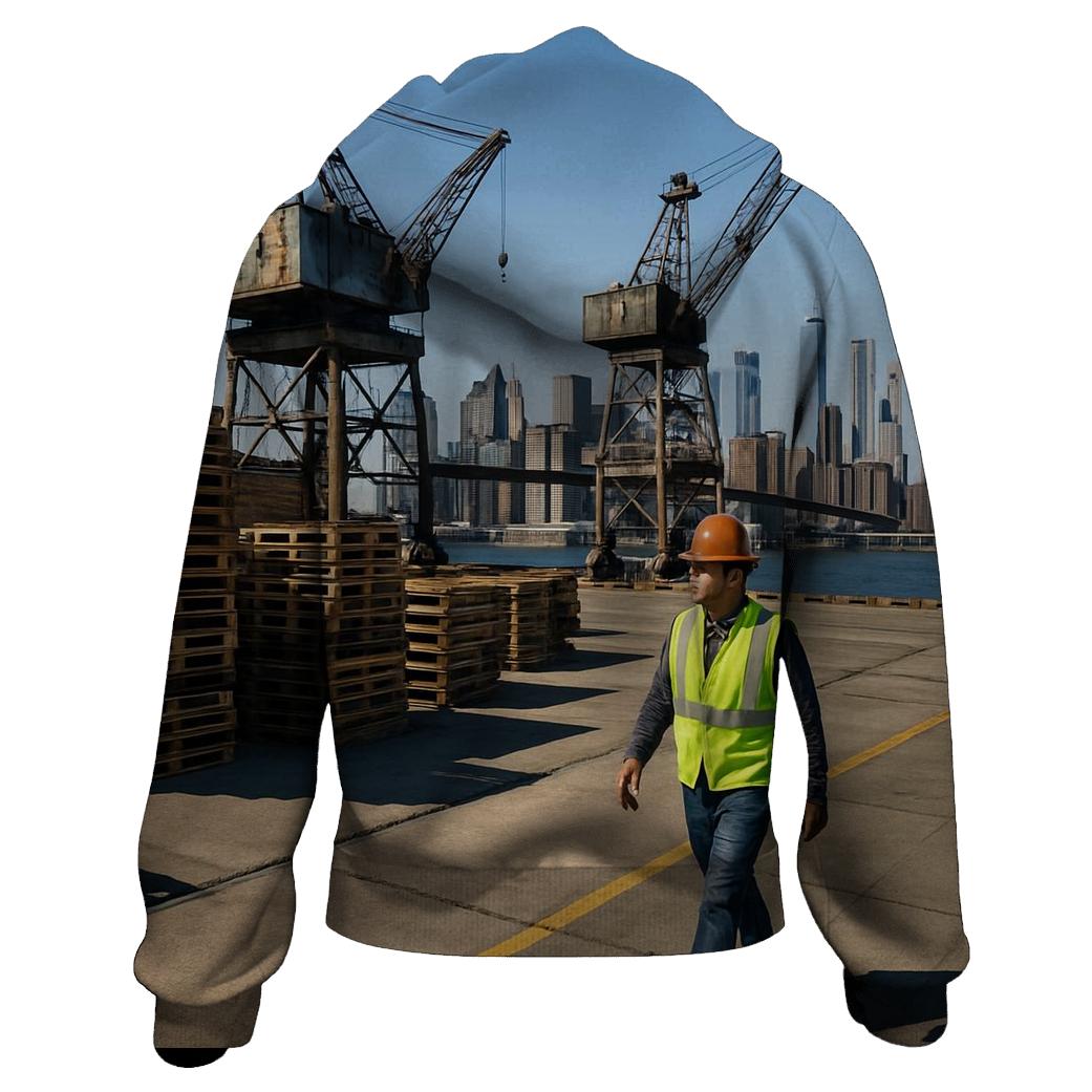 Working Waterfront View From Brooklyn Navy Yard custom hoodies