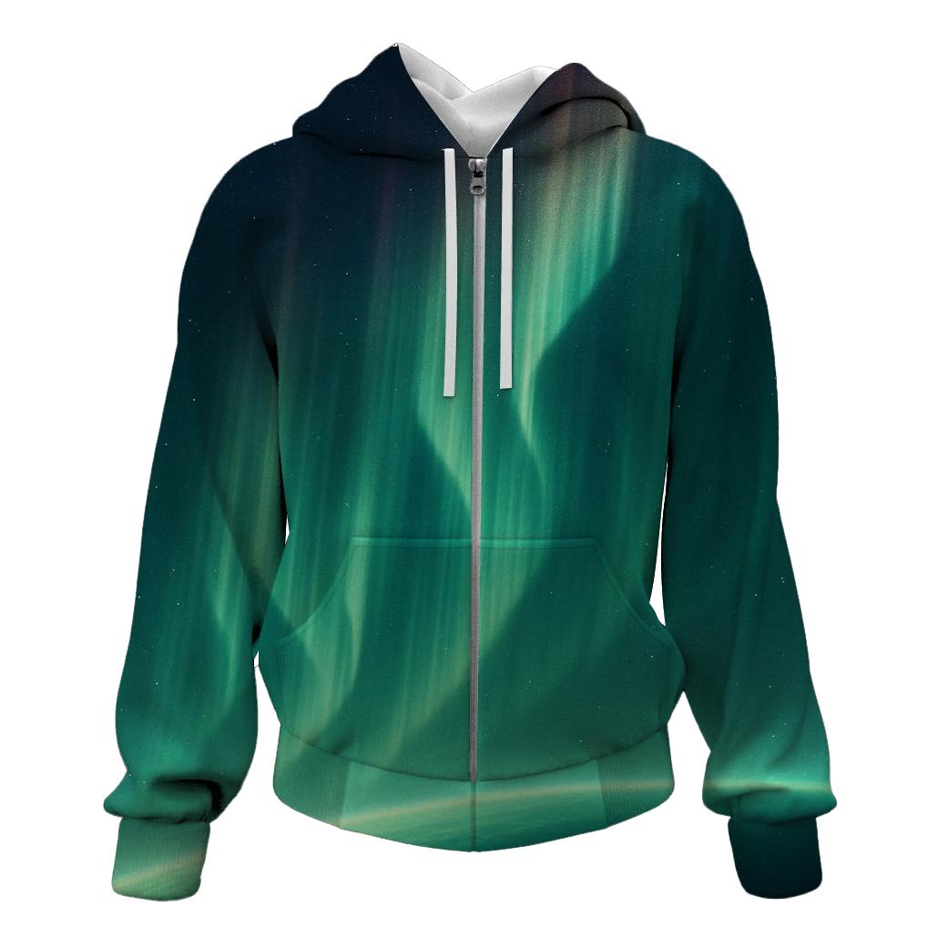 Aurora Ribbon Over Polar Limb zip-up hoodies
