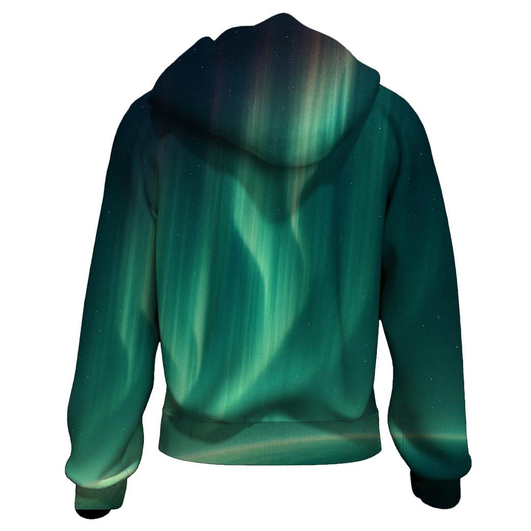 Aurora Ribbon Over Polar Limb zip-up hoodies
