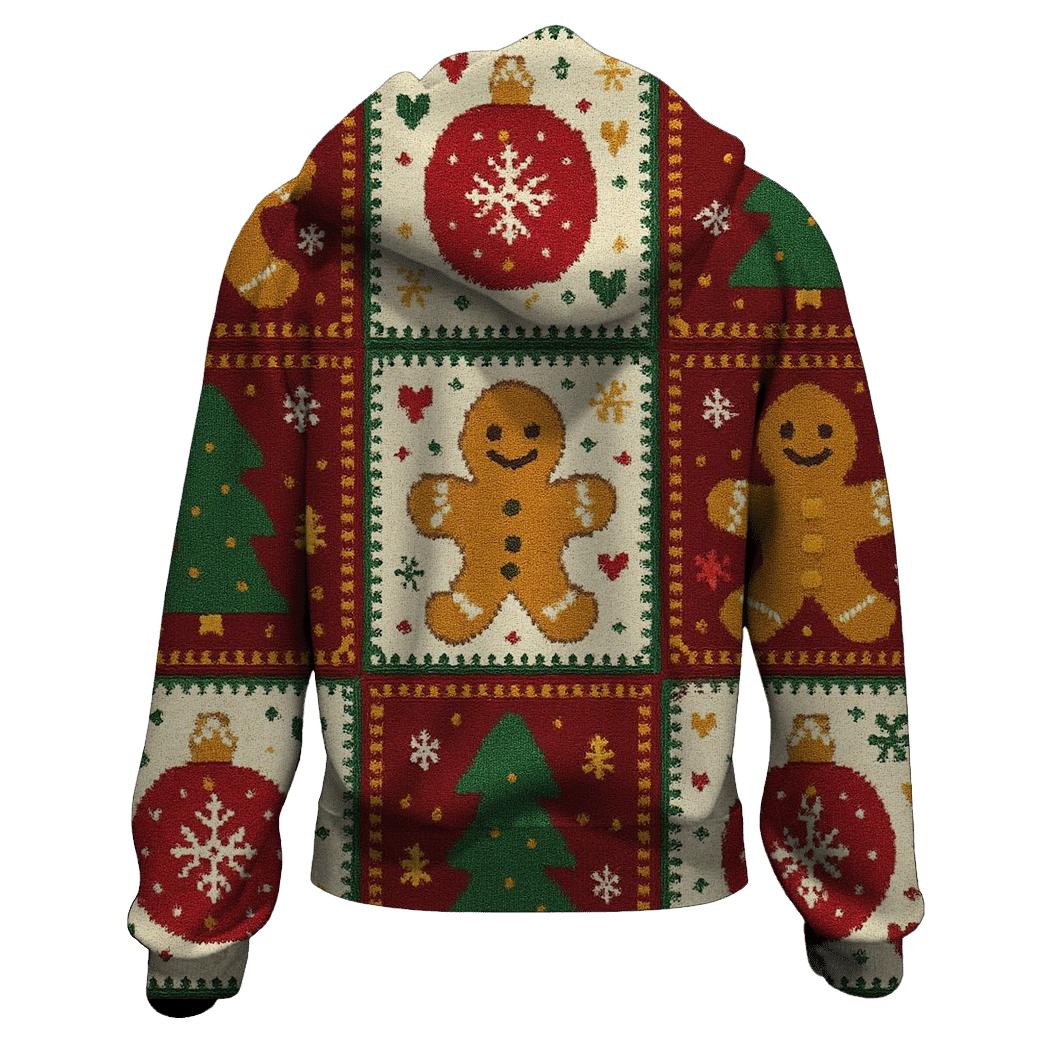 Gingerbread Ornament Patchwork Parade Design designer hoodies