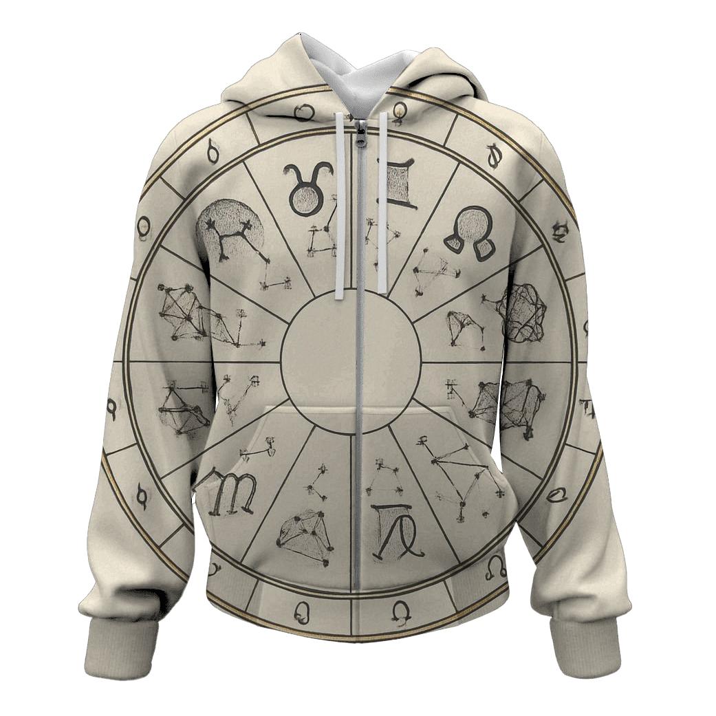 Zodiac Wheel With Planetary Dignities Chart lightweight hoodies