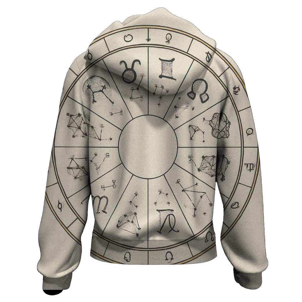 Zodiac Wheel With Planetary Dignities Chart lightweight hoodies