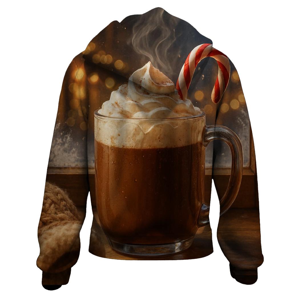 Hot Cocoa On The Frosted Windowsill printed hoodies