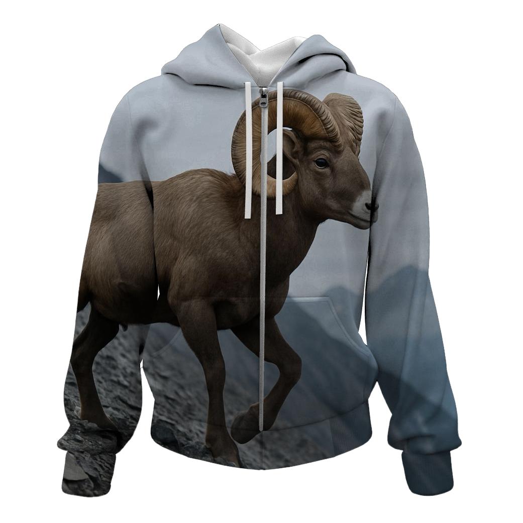 Scree Traverse Bighorn Ram printed hoodies
