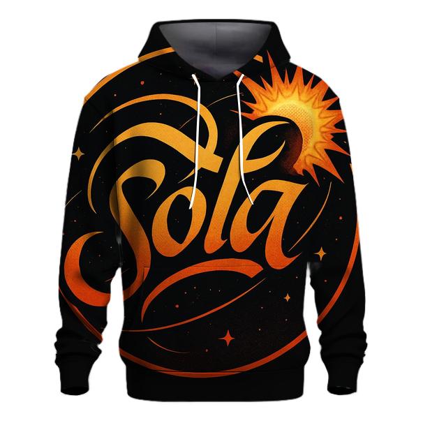 Solar Flare Calligraphy Emblem designer hoodies