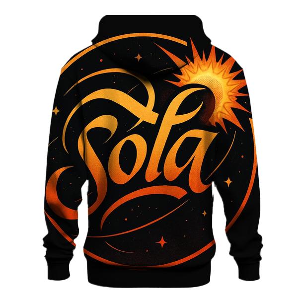 Solar Flare Calligraphy Emblem designer hoodies