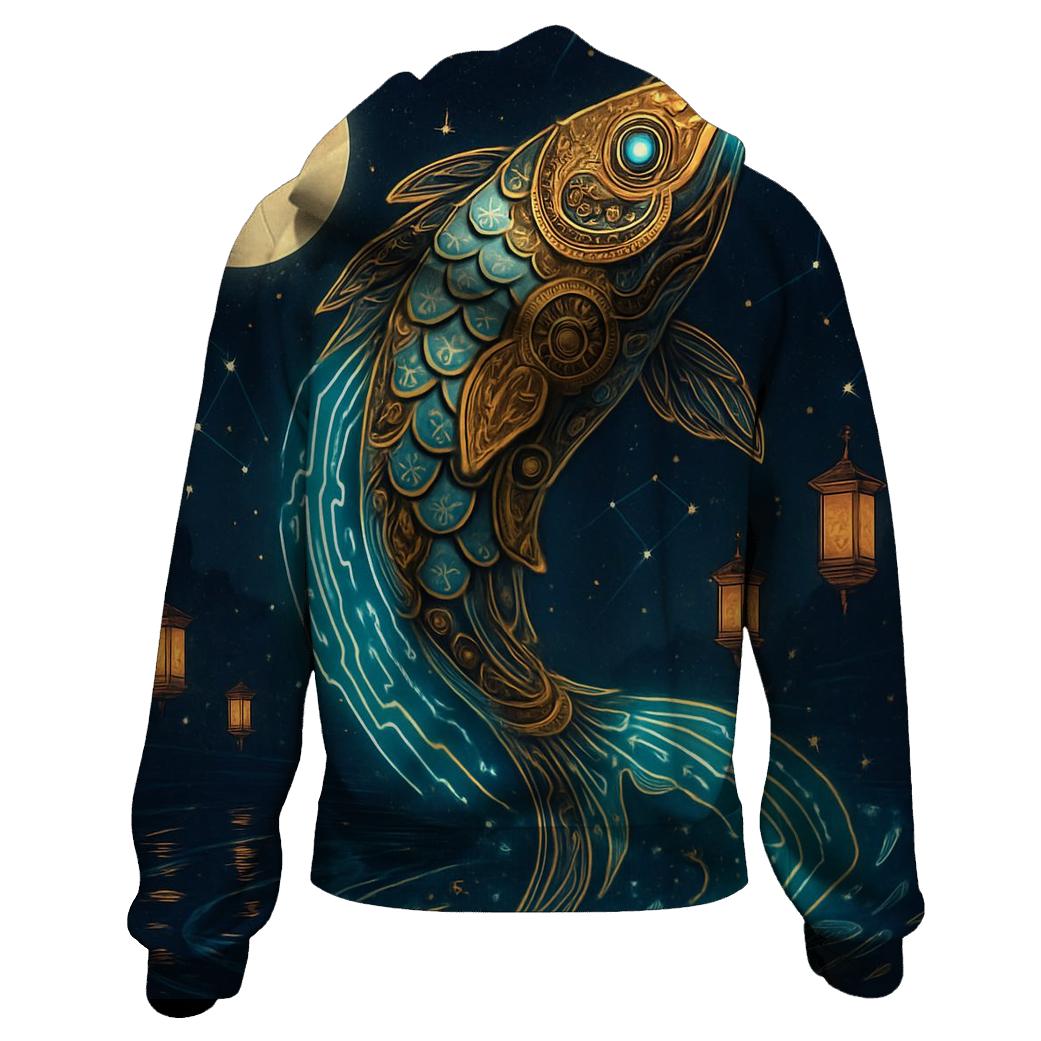 Clockwork Koi Comet printed hoodies