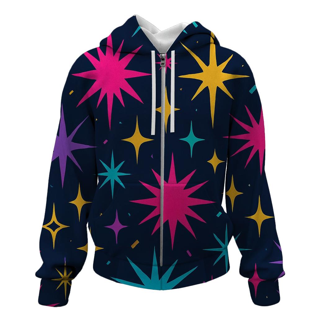 Disco Starburst Confetti lightweight hoodies