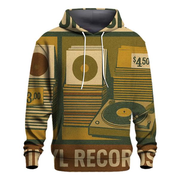Vintage Vinyl Record Shop Window Collage custom hoodies