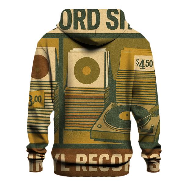 Vintage Vinyl Record Shop Window Collage custom hoodies