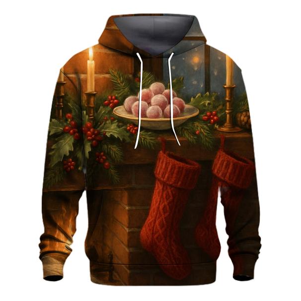Candlelit Mantel Under Evergreen Snow hoodie styles