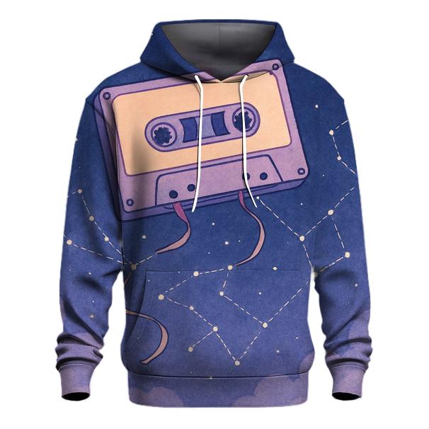 Cassette Constellation Map printed hoodies