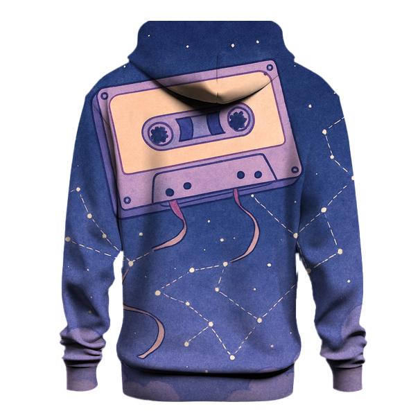 Cassette Constellation Map printed hoodies