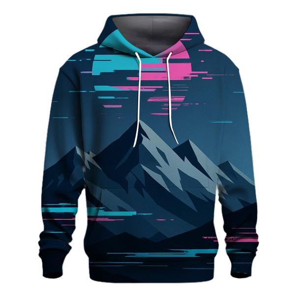 Glitch Horizon Mountain Poster pullover hoodies